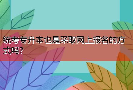 統(tǒng)考專升本也是采取網上報名的方式嗎？