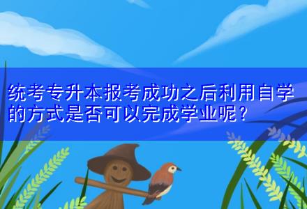統(tǒng)考專升本報考成功之后利用自學(xué)的方式是否可以完成學(xué)業(yè)呢？