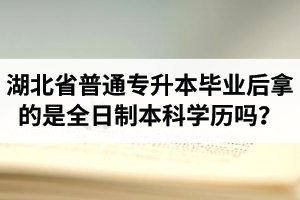 湖北省普通專升本畢業(yè)后拿的是全日制本科學(xué)歷嗎？