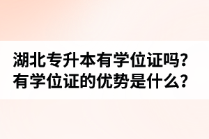 湖北普通專升本有學位證嗎？有學位證的優(yōu)勢是什么？