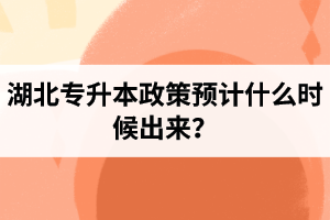 湖北專升本政策預計什么時候出來？報名前需要做好哪些事情？