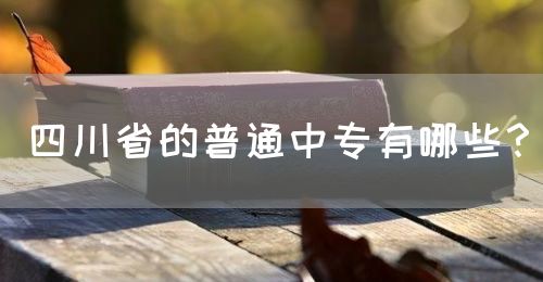 四川省的普通中專有哪些？(圖1)