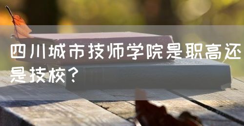 四川城市技師學院是職高還是技校？(圖1)
