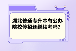 湖北普通專(zhuān)升本有公辦院校停招還繼續(xù)考嗎？
