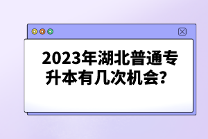 2023年湖北普通專升本有幾次機會？