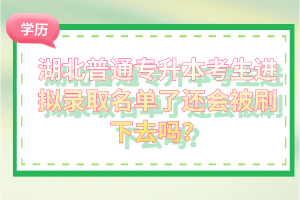 湖北普通專升本考生進(jìn)擬錄取名單了還會(huì)被刷下去嗎？