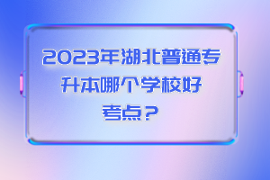 2023年湖北普通專升本哪個學(xué)校好考點？