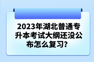2023年湖北普通專升本考試大綱還沒公布怎么復(fù)習(xí)？