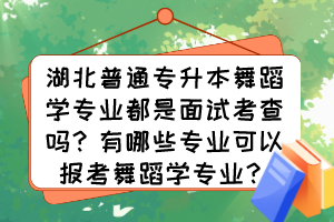 湖北普通專升本舞蹈學(xué)專業(yè)都是面試考查嗎？有哪些專業(yè)可以報(bào)考舞蹈學(xué)專業(yè)？
