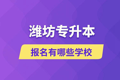 濰坊專升本報名有哪些學校？
