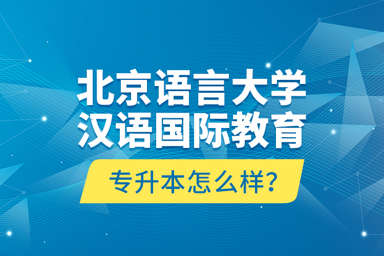 北京語言大學漢語國際教育專升本怎么樣？