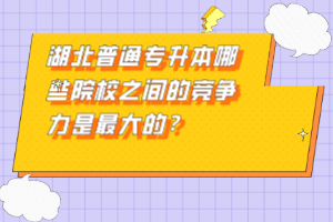 湖北普通專(zhuān)升本哪些院校之間的競(jìng)爭(zhēng)力是最大的？