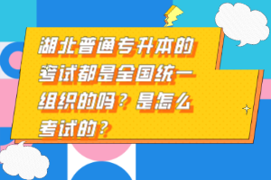 湖北普通專升本的考試都是全國統(tǒng)一組織的嗎？是怎么考試的？